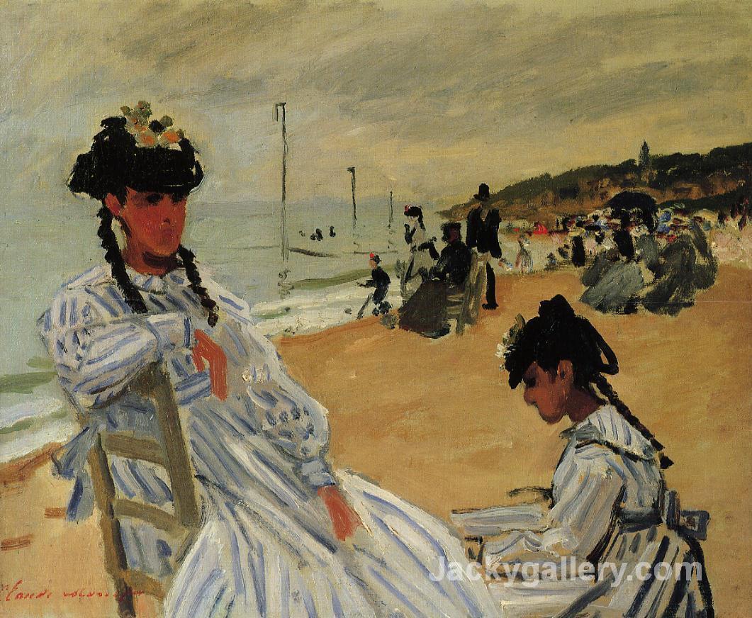 On the Beach at Trouville by Claude Monet paintings reproduction